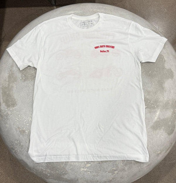 White T shirt - Four Custom Motorcycle Builders - Haas Moto Museum