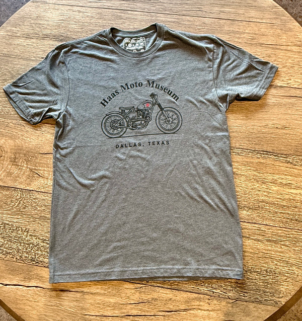 T shirt - Gray - Motorcycle with red logo